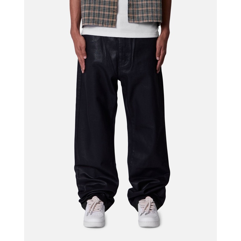 MNML Ultra Baggy Denim Jeans Waxed Black 28