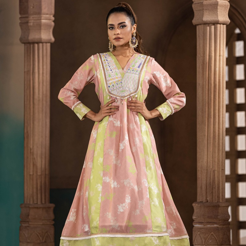 Women Multicolor Silk Kurti 2XL MULTI COLOR