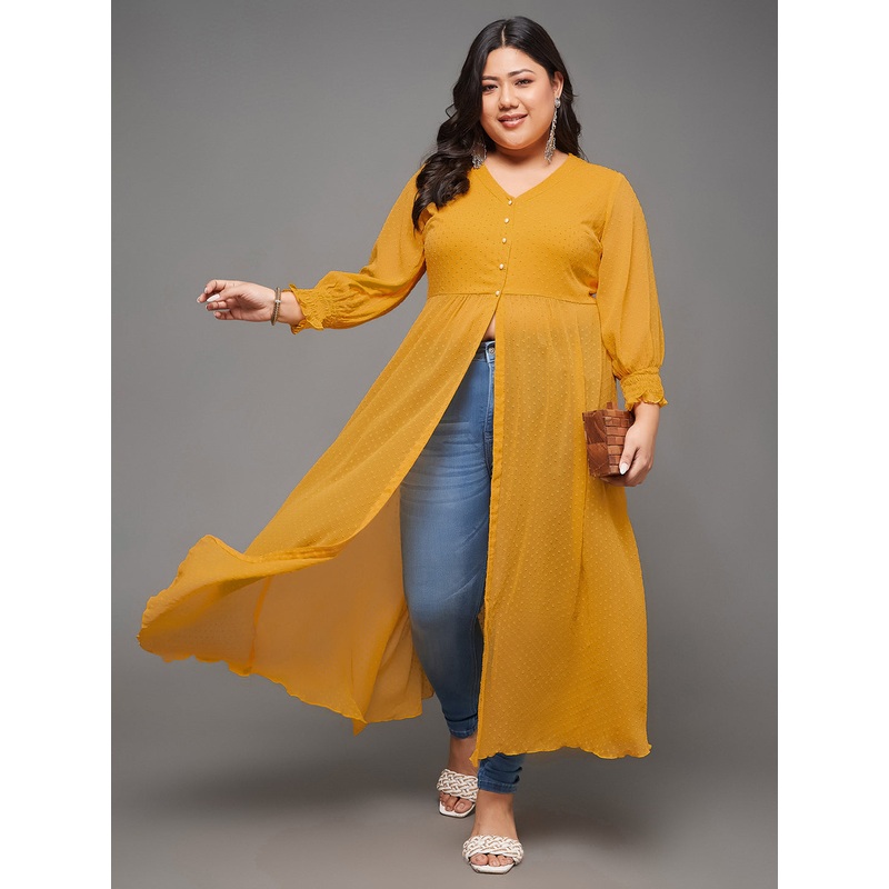 Body Bliss Mustard Yellow Empire Maxi Top XS Mustard-Yellow