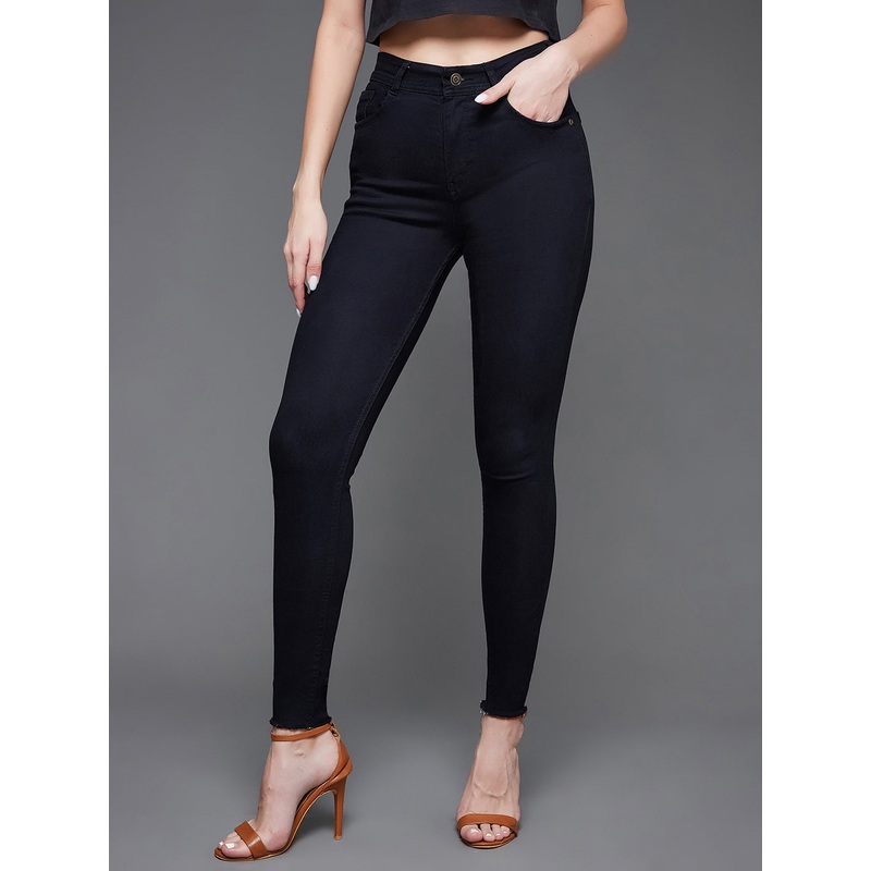 24/7 Comfort Black Slim-Fit High-Rise Denim Jeans 26 Black