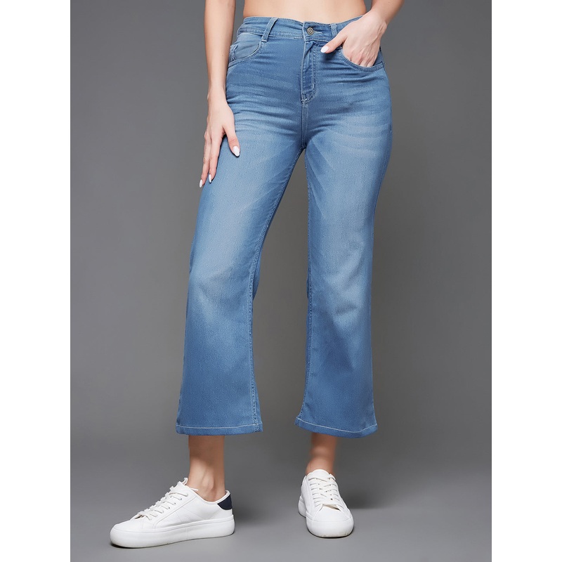 24/7 Comfort Light Blue Relaxed Mid-Rise Stretchable Denim Jeans 26 Blue