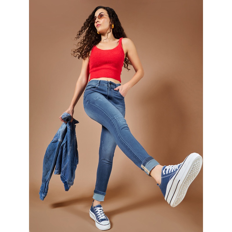 CHASEstretch Blue Skinny-Fit High-Rise Denim Jeans 26 Blue