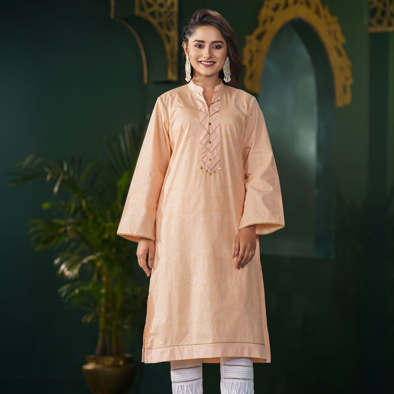 Women Melon Cotton Kurti 2XL MELON