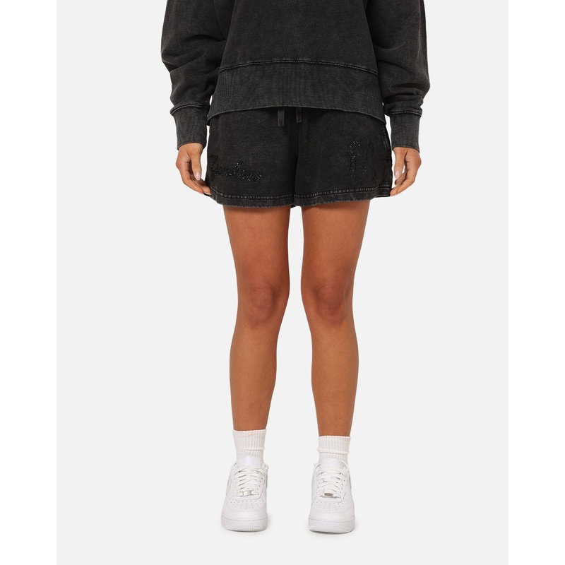 Pro Standard Women’s New York Yankees Washed Crystaline Shorts Washed Black XS