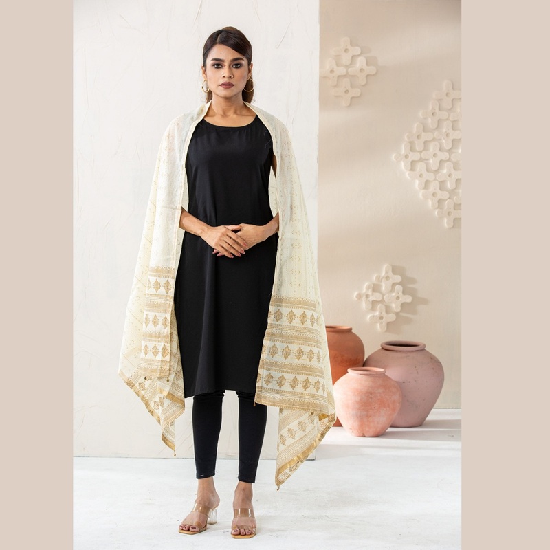 Women Ethnic Off-White Orna 95′ Inch OFF WHITE