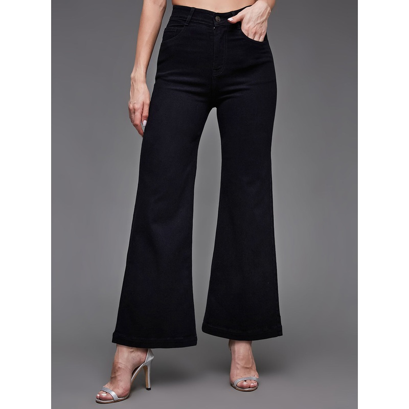 CHASEstretch Black Wide-Leg High-Rise Stretchable Denim Jeans 26 Black