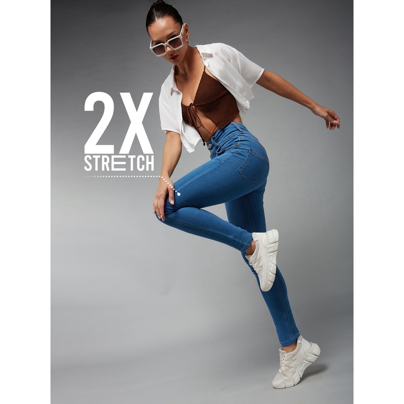 CHASEstretch Blue Skinny-Fit High-Rise High-Rise Denim Jeans 26 Blue