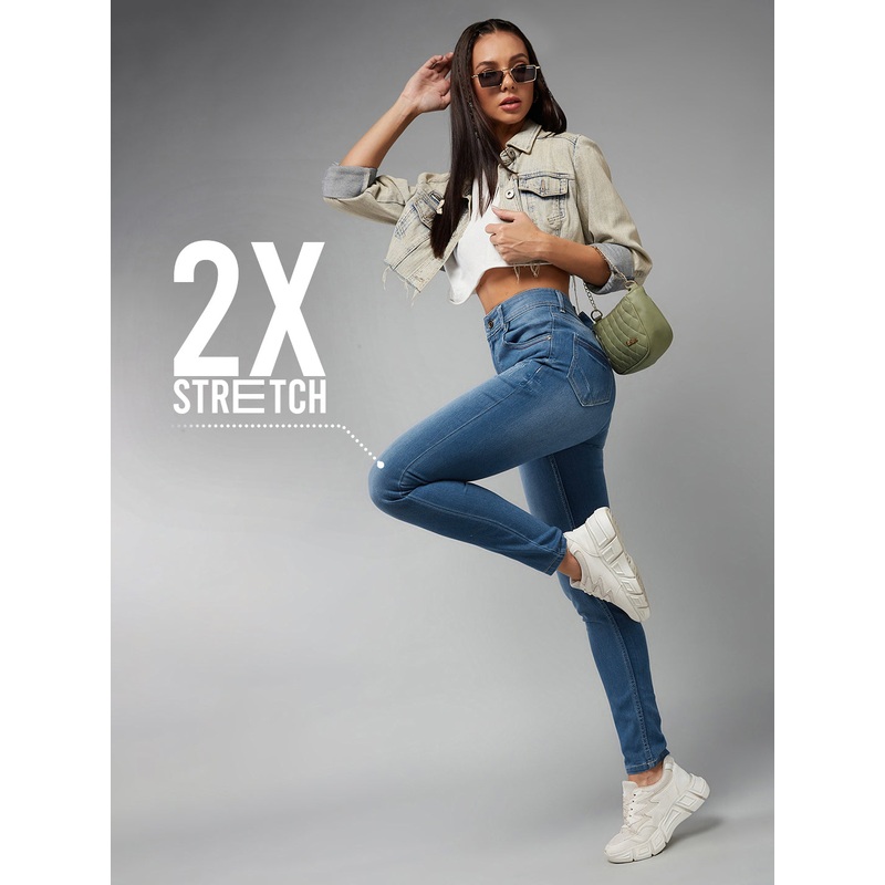 CHASEstretch Blue Skinny-Fit High-Rise Stretchable Denim Jeans 26 Blue