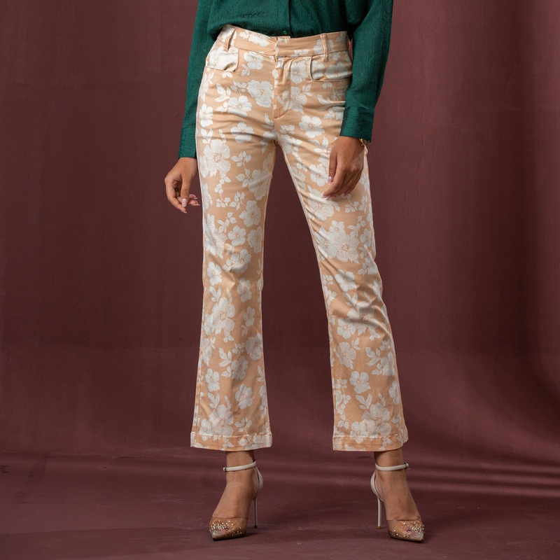 Womens Pant-White/Peach 28 WHITE/PEACH