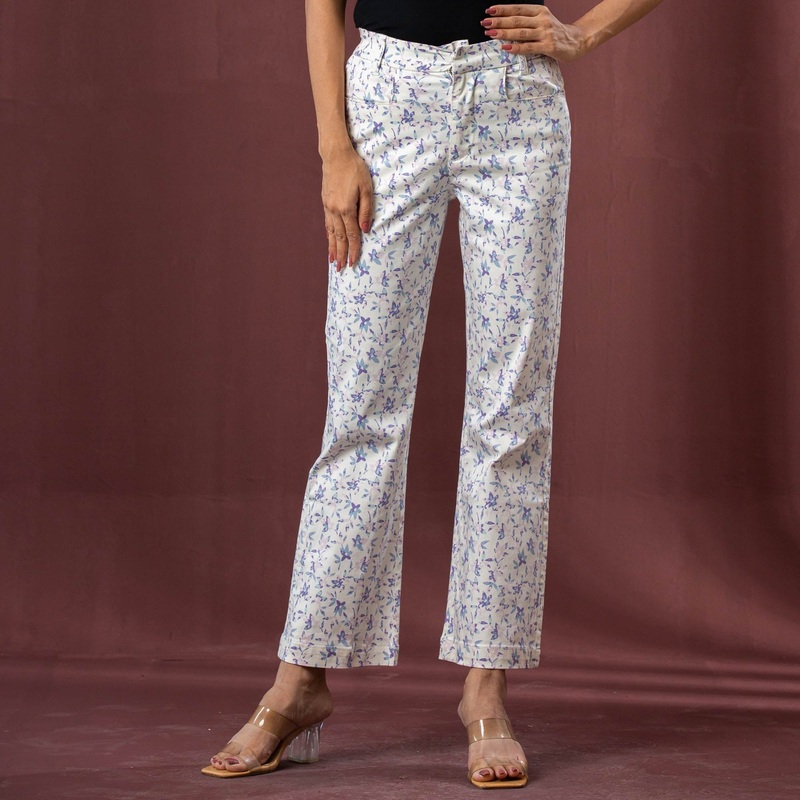 Womens Pant-White/Purple 28 WHITE/PURPLE