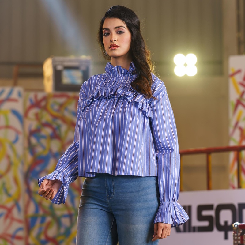 Womens Tops-Blue 2XL BLUE