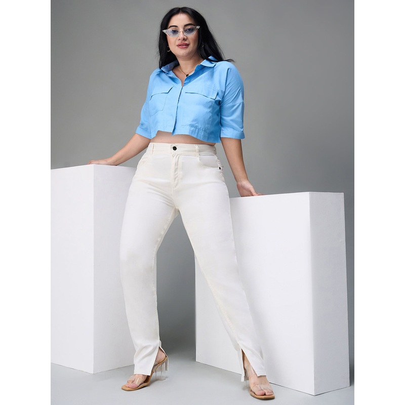 24/7 Comfort White Skinny Mid-Rise Stretchable Denim Jeans 26 White