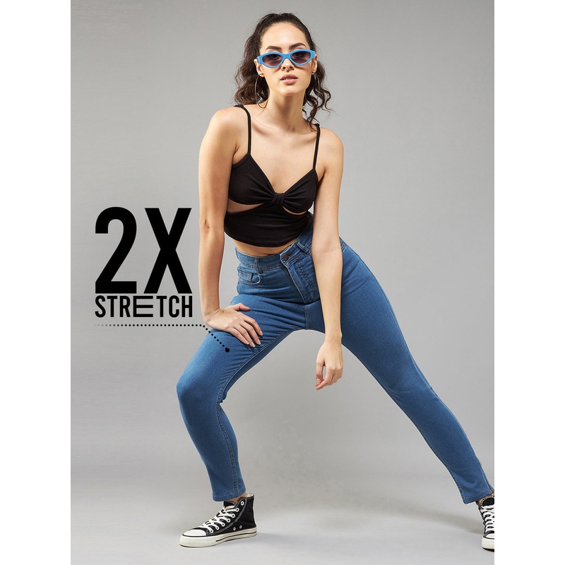 CHASEstretch Blue Skinny-Fit High-Rise Cropped Denim Jeans 26 Blue