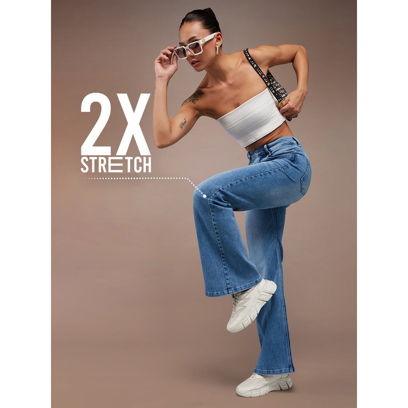 CHASEstretch Light Blue Wide-Leg High-Rise Denim Jeans 26 Blue