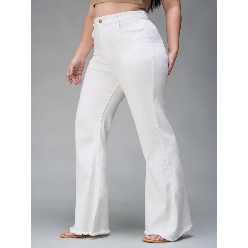 CHASEstretch White Bootcut High-Rise Stretchable Denim Jeans 24 White