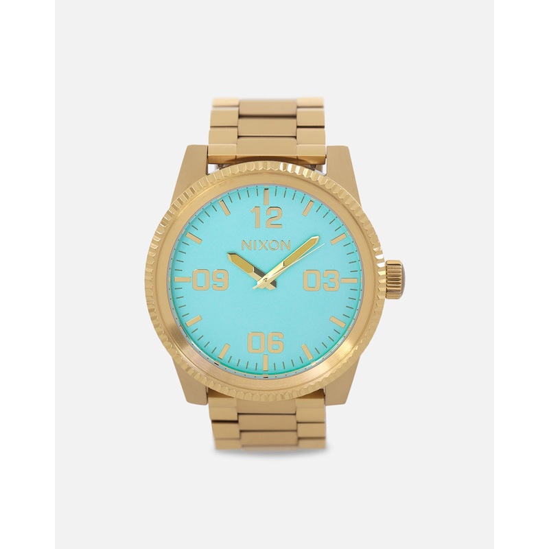 Nixon Corporal Stainless Steel Watch Gold/Turquoise ONE