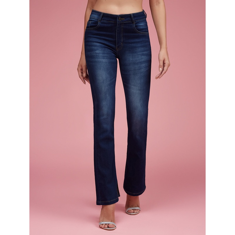 24/7 Comfort Blue Bootcut Mid-Rise Stretchable Denim Jeans 26 Navy Blue