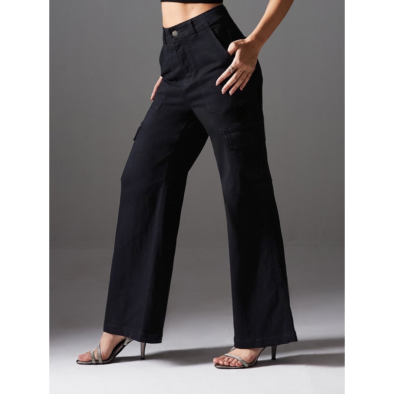 CHASEstretch Black Bell-Bottom Bootcut High-Rise Denim Jeans 26 Black