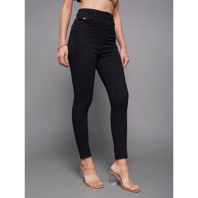 CHASEstretch Women’s Black Skinny High-Rise Stretchable Denim Jeans 26 Black