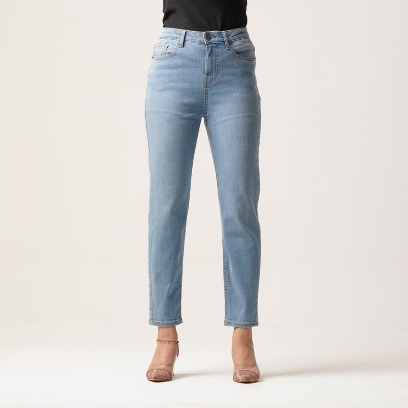 Womens Denim Long Pant-Blue 30 BLUE