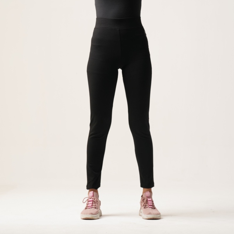 Womens Leggings-Black M BLACK