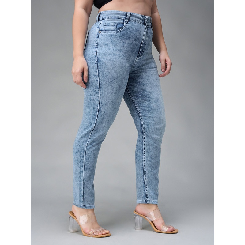 CHASEstretch Light Blue Slim-Fit High-Rise Stretchable Denim Jeans 26 Blue