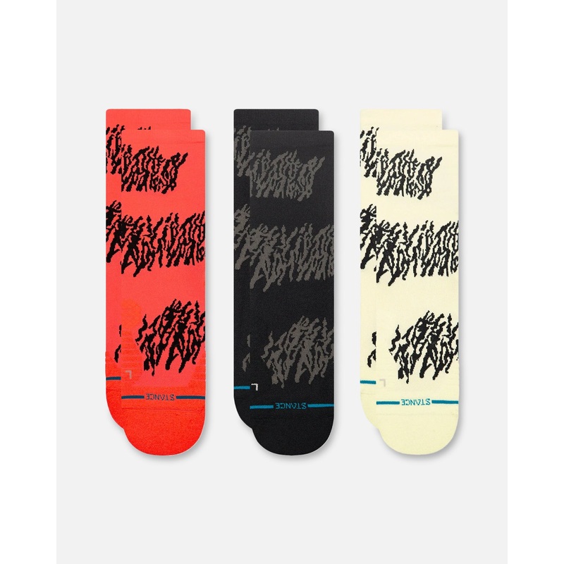 Stance Glacier Light Crew Socks 3 Pack Neon Pink M
