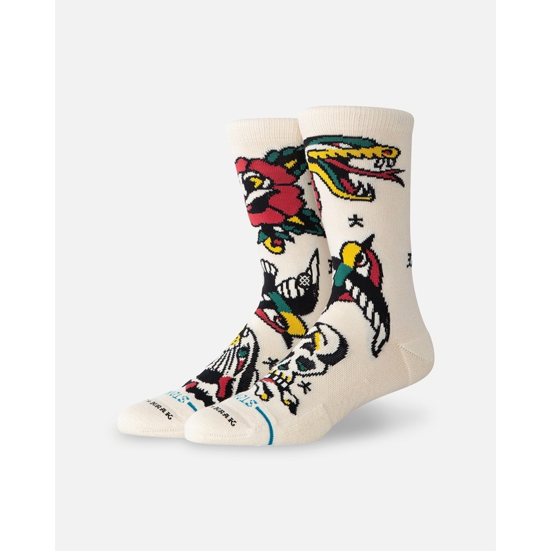 Stance X Bret Krak Flash Crew Socks Cream L