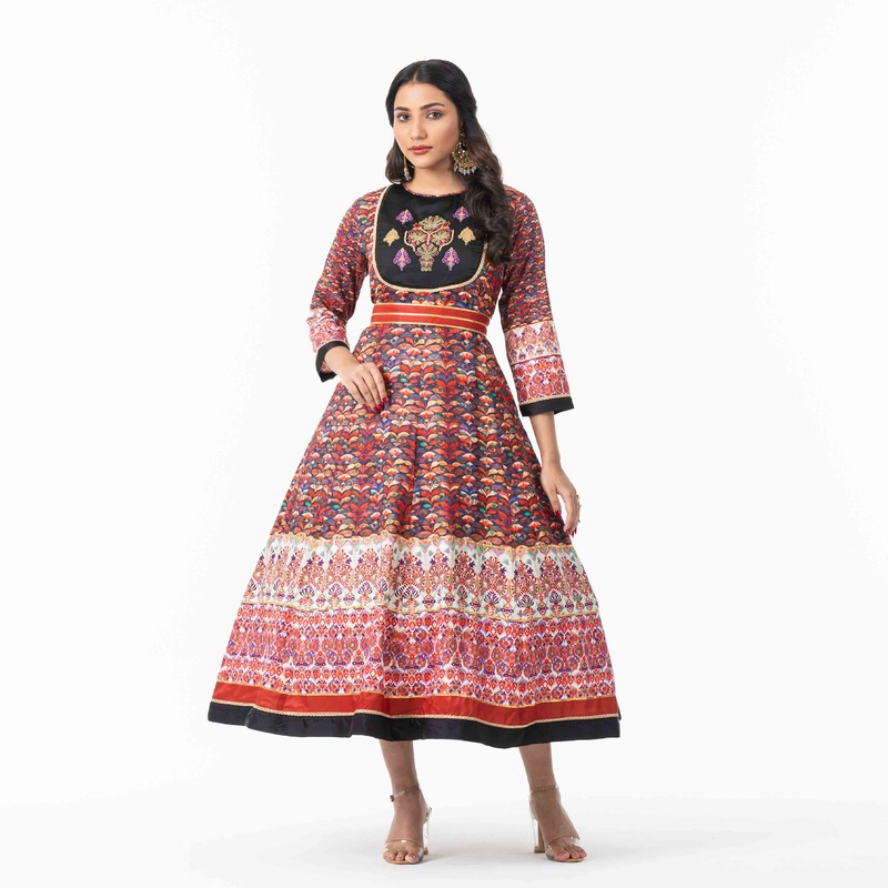 Womens Multi-Color Gown 2XL MULTI COLOR