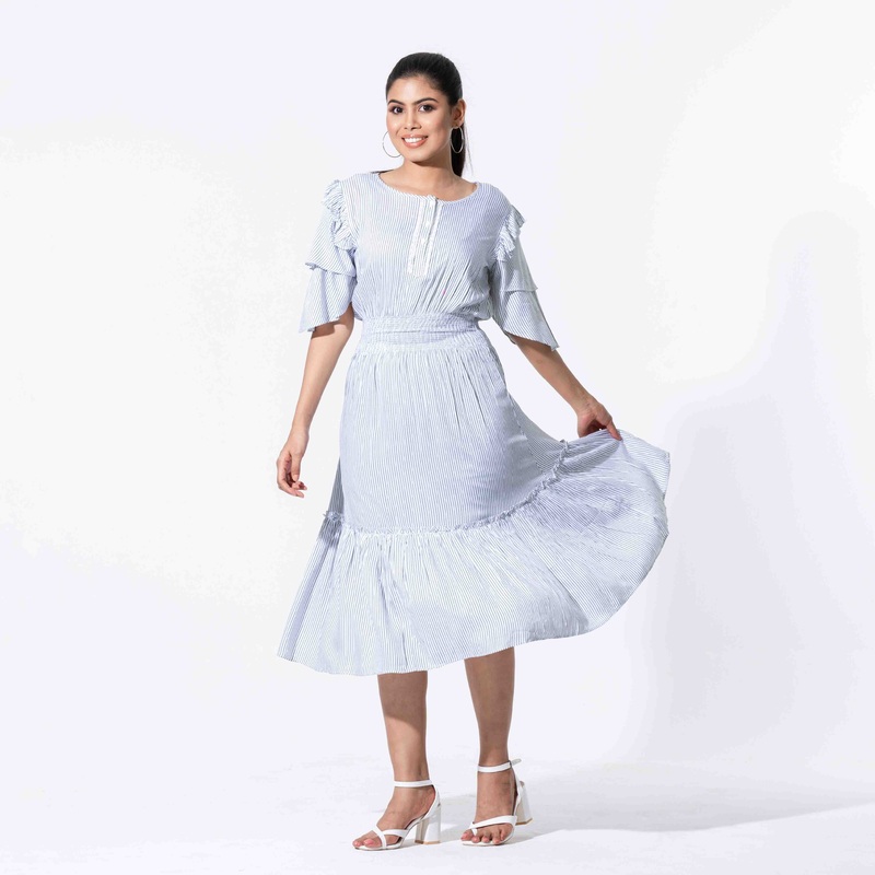 Womens White & Black Striped Dress 2XL WHITE/BLACK