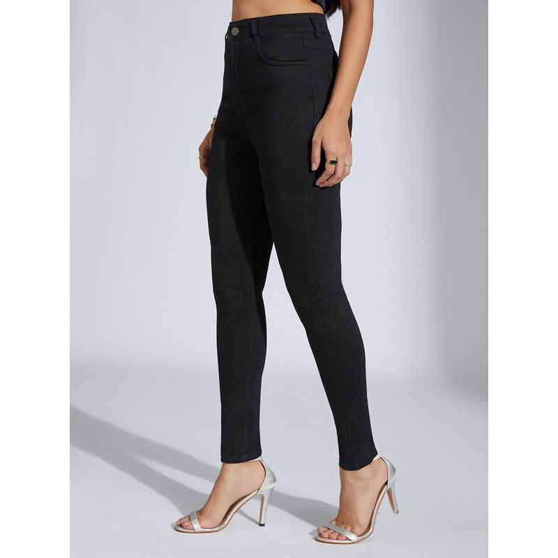 Women’s Black Super Skinny High-Rise Stretchable Denim Jeans 26 Black