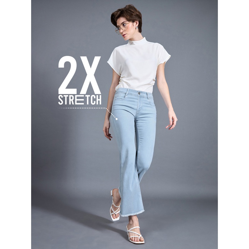 CHASEstretch Light Blue Bootcut High-Rise Cropped Denim Jeans 26 Light Blue