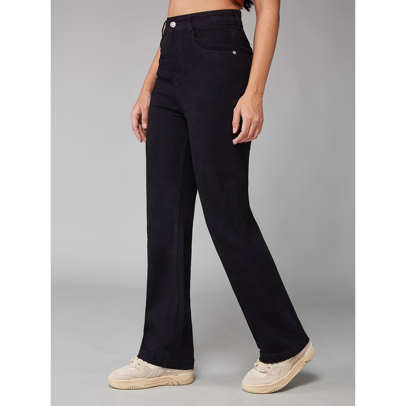 24/7 Comfort Black Straight High-Rise Denim Jeans 26 Black