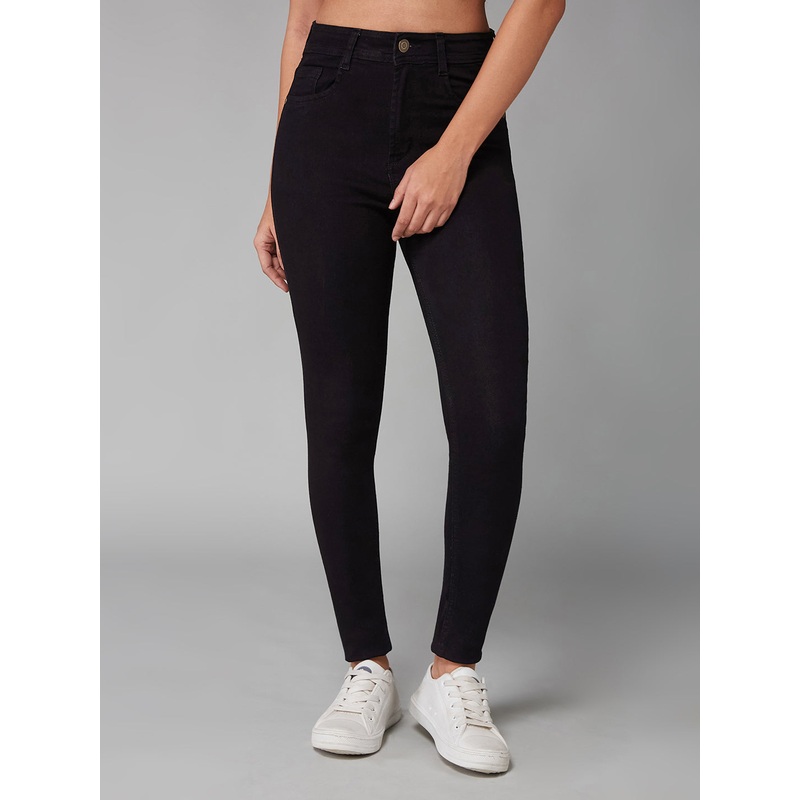 CHASEstretch Women’s Black Slim-Fit High-Rise Acid Wash Stretchable Denim Jeans 26 Black