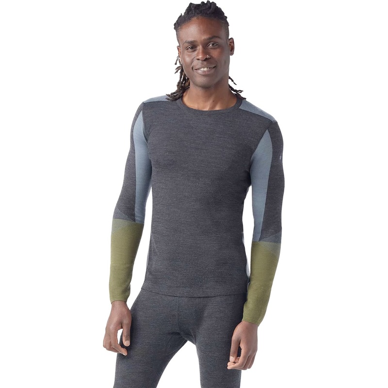 Smartwool Intraknit Thermal Merino Crew Neck Colorblock Base Layer Top – Men’s