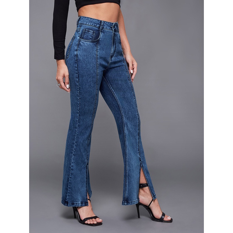 CHASEstretch Navy-Blue Bootcut High-Rise Stretchable Denim Bootcut Jeans 26 Navy Blue