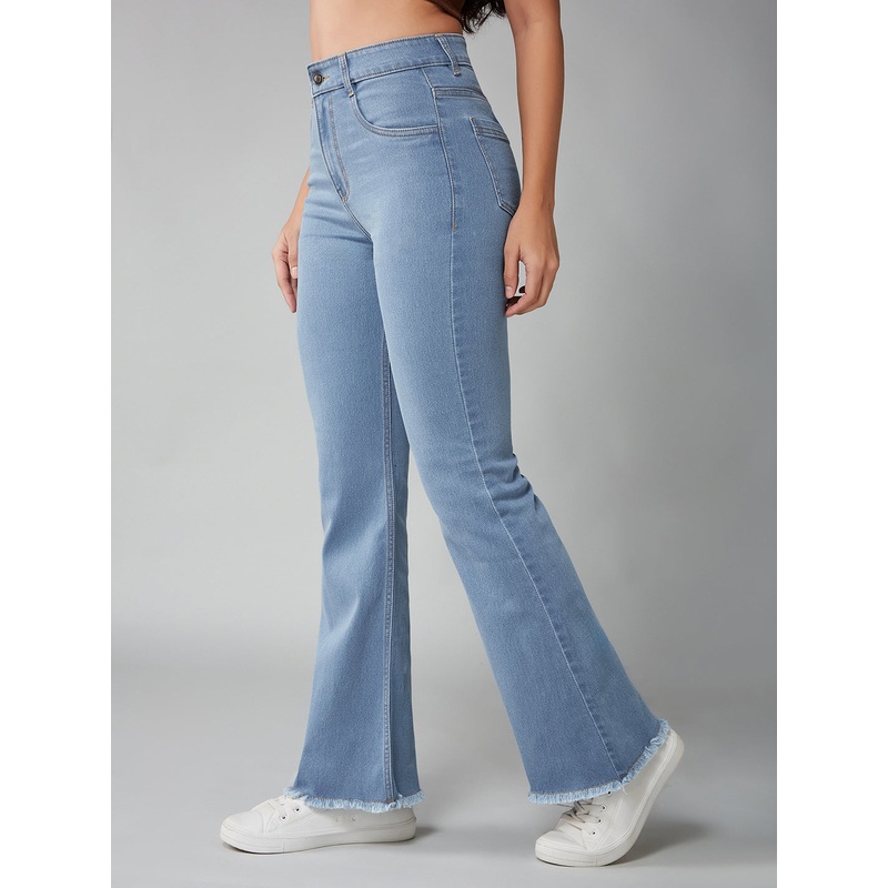 CHASEstretch Women’s Light Blue Bootcut High-Rise Clean-Look Regular Stretchable Denim Jeans 26 Blue