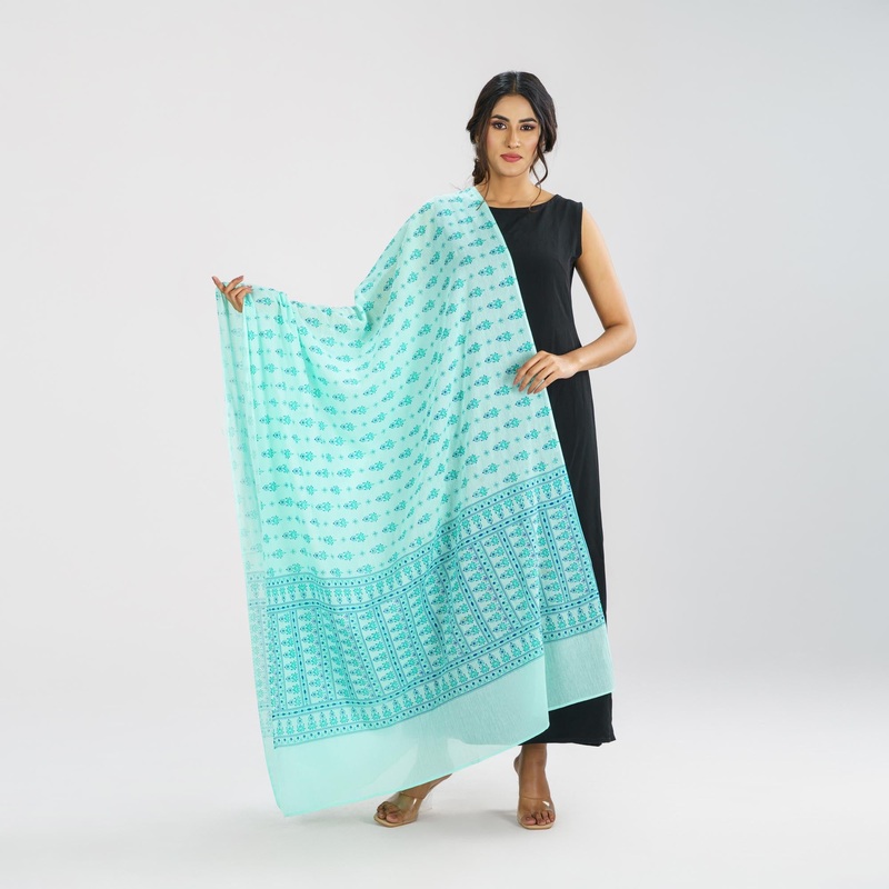 Womens Ethnic Pastel Cotton Orna 95″ Inch PAST