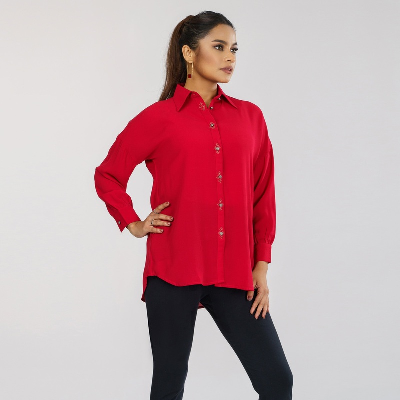 Womens Red Workwear Shirt S RED
