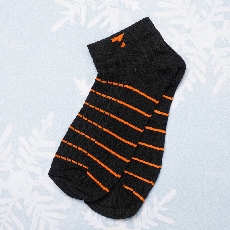 Black & Orange Cotton Socks N/A BLACK & ORANGE