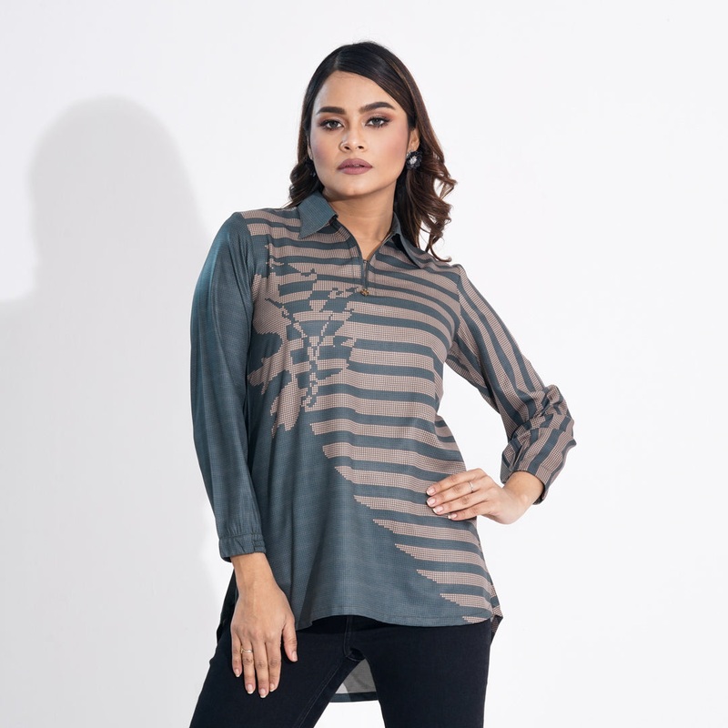 Women Green Ethnic Top S GREEN