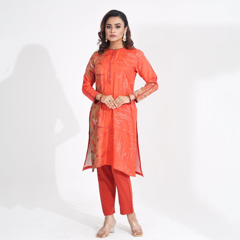 Women Orange Ethnic Kurti S ORANGE