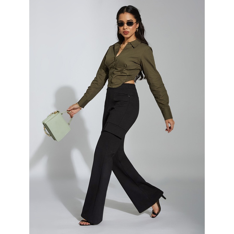 Women’s Black Cargo Regular Trouser XS Black