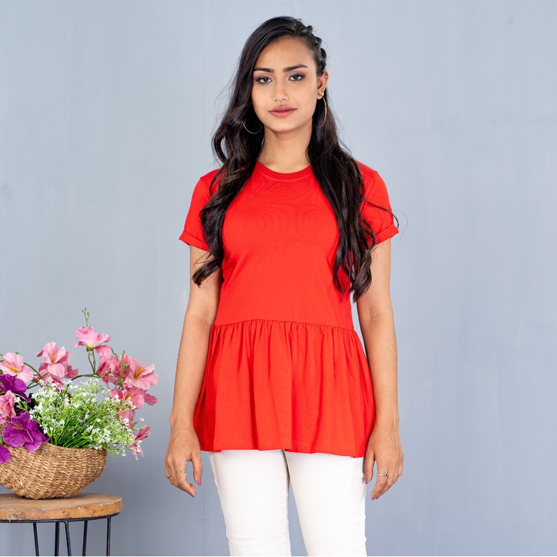 Womens T-Shirt- Red S RED