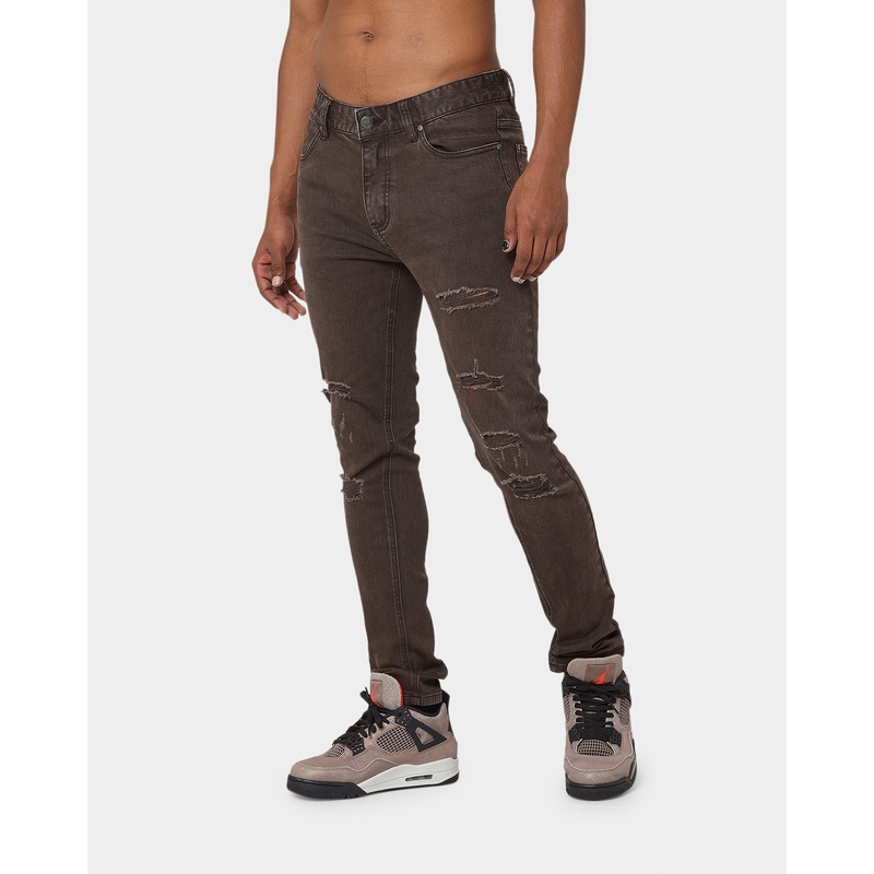 Carr Rugueux Distressed Skinny Jeans Taupe/Dark Taupe 28