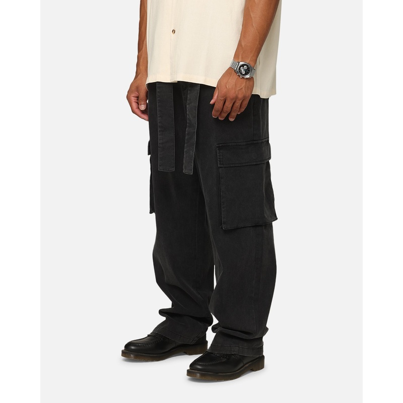 XXIII Tie Up Cargo Pants Washed Black 28