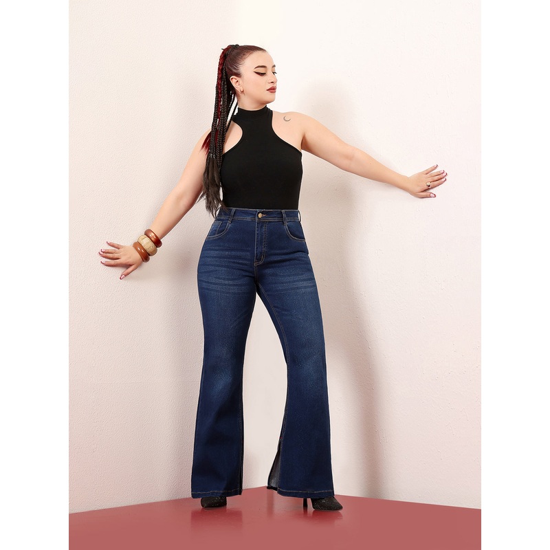 24/7 Comfort Women’s Blue Bootcut Mid-Rise Length Denim Stretchable Jeans 26 Blue