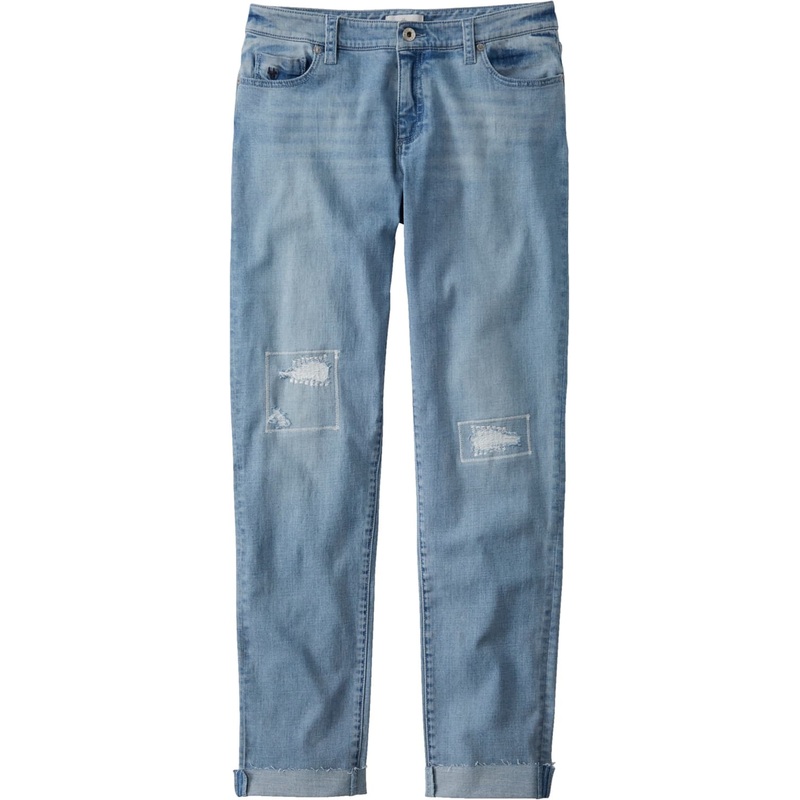 L.L. Bean Signature Organic Denim Low-Rise Straight-Leg Boyfriend Jeans – Women’s