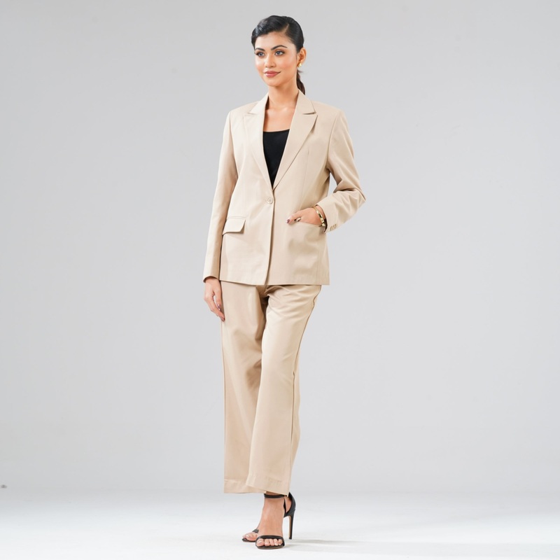 Womens Beige Blazer S BEIGE