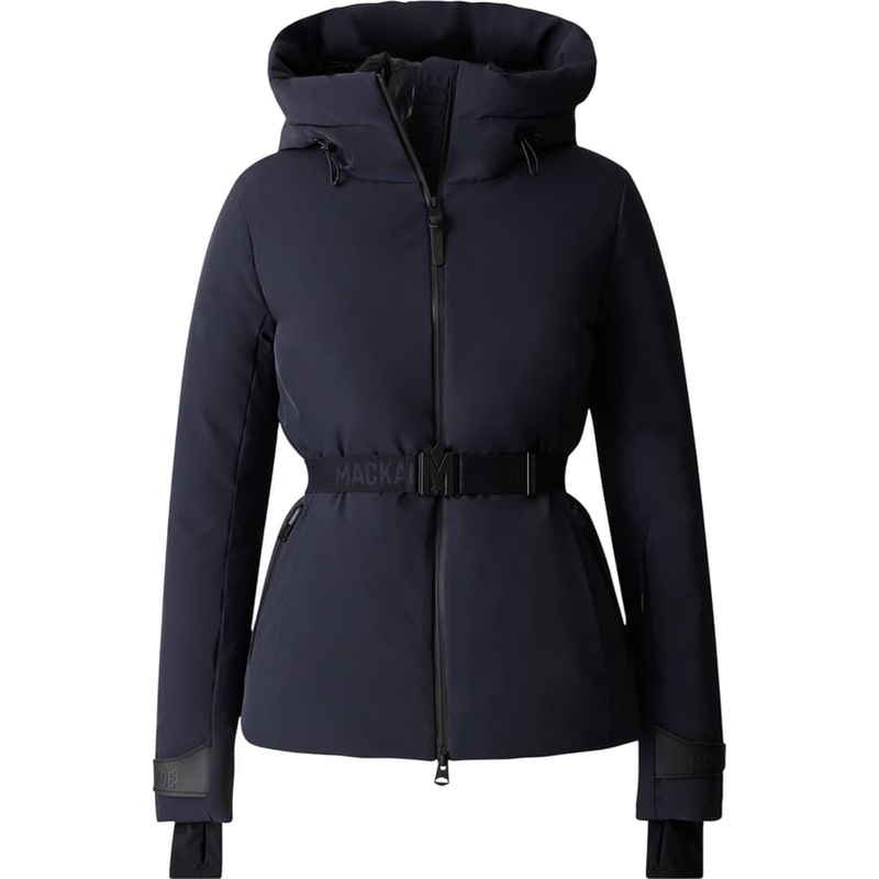 Mackage Krystal Agile-360 Belted Down Ski Jacket with Hood – Women’s